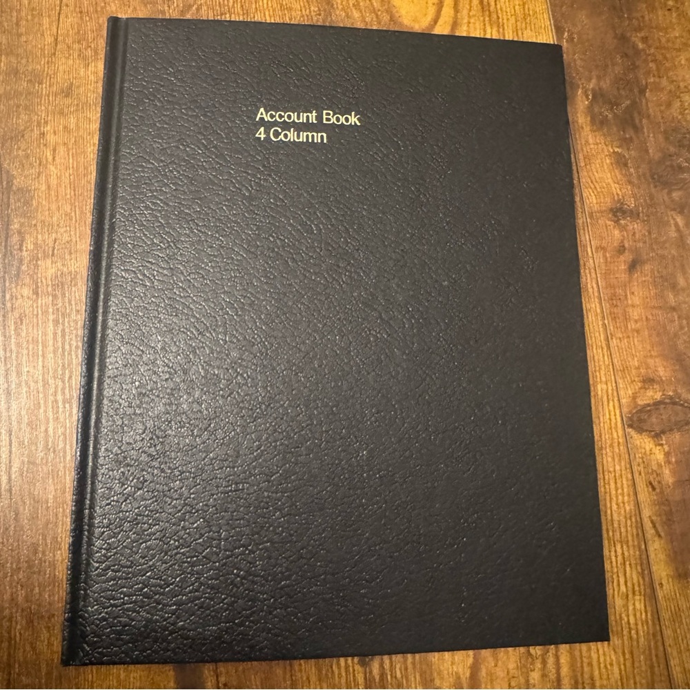 Wilson Jones 4 Column‎ Account Book S293 Ledger Black Hardcover 80 Pages